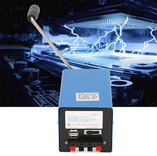 Fyearfly Handkurbel Generator Tragbarer Generator, 20W Outdoor Generator Dynamo Handkurbel Ladegerät Tragbares Kraftwerk Camping USB Notstromgenerator zum Aufladen des Telefoncomputers