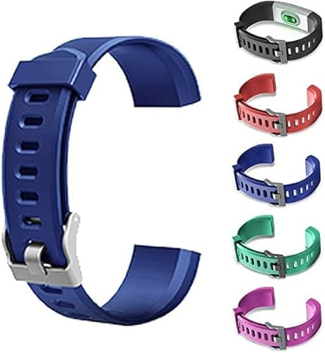 1 x Ersatzarmband for ID115Plus HR Smartwatch, verstellbares weiches Silikon-Ersatz-Armband, buntes Ersatz-Armband for Fitness-Tracker-Uhr (blau)