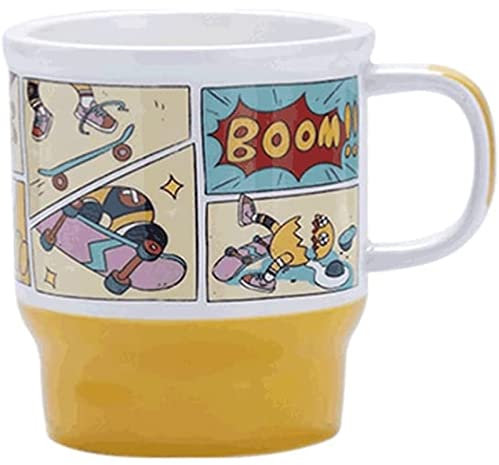 TIANYIA Tasse à café Tasse à café de 350 ML, Tasse à café à Large Bouche en céramique Amusante, Micro-Ondes Disponible, Tasse à Boisson multifonctionnelle pour café, thé, Cacao Classique