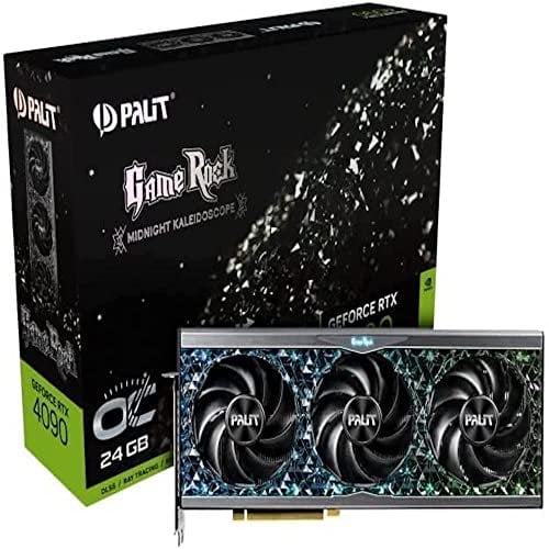 Palit RTX 4090 GAMEROCK OC Graphics Card for PC Tower Case, Starlight Black Crystal Design - 24GB, NED4090S19SB-1020G