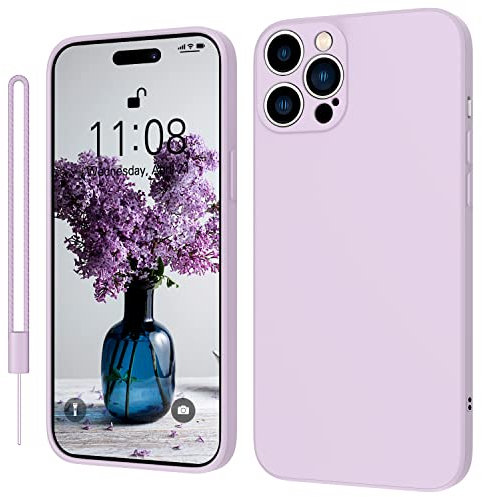 KPPIT iPhone 14 Pro Max Case Silicone, Ultra Slim Soft Gel Anti-Scratch,Microfiber Lining,Rubber Shockproof Case Cover iPhone 14 Pro Max Grass Purple [6.7 inch]