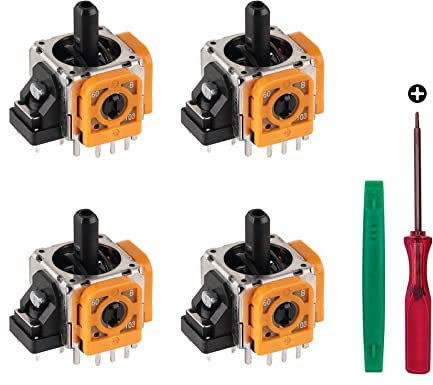 4pcs Joystick Replacement for PS4 Controller, Precision Accurate Thumbsticks Analog Part Stick Drift Fix Repair Kit for PS4 Xbox One Controllers