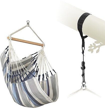 LA SIESTA Sea Salt Outdoor Hängematte Stuhl Wetterfest mit TreeMount Aufhängeset - Basic