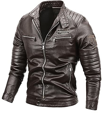 Fulidngzg Chaqueta Moto Hombre 4 Estaciones: Deportes Vintage Cazadora Acolchada Motocross Cuero Prueba Drive Aviador Clásica Militar Ropa