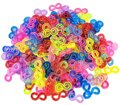 GAADSKCER 1000 Pcs S Clips Rubber Band Bracelet Kit - Multicolored DIY Handicraft Loom Bracelet