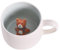 Taza de Cerámica con Animales 3D Taza de Cerámica del té de la Leche del Café Taza Divertida Linda Figura de Animal Hecha a Mano Regalo para Cumpleaños Personal Navidad (Gatito)