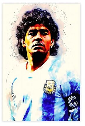 TINGTOEO Fußballspieler, Diego Armando Maradona, Leinwand-Poster, Schlafzimmer-Dekor, Sportlandschaft, Büro, Raumdekoration, Geschenk, ungerahmt, 40 x 60 cm