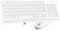 Rechargeable Bluetooth & Wireless Keyboard Mouse, PINKCAT Ultra Thin USB Keyboard Quiet Mouse Set, Ergonomic QWERTY UK Layout Computer Keyboard for Windows PC Laptop Desktop - White