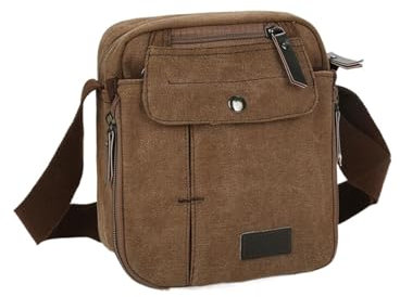 Makramee Taschen Männer Kausalen Multifunktionale Leinwand Messenger Handtasche Outdoor Schulter Sling Tasche Reisetasche Nordlicht Taschen (Coffee, One Size)
