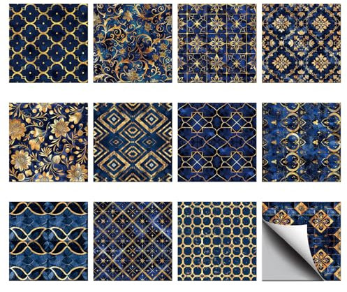 CHGCRAFT 36 Stück Fliesenaufkleber Mandala Fliesenaufkleber 10x10cm Wandaufkleber Wasserdichte abnehmbare PVC Wandfliese Aufkleber Kunst Dekorative Aufkleber für Küche Waschraum Wandtisch Büro