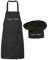 KWCLTH Delantal Personalizado Gorro de Chef Traje de Cocina Ajustable para Hombres y Mujeres
