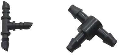 MEXEWORD 20 Pezzi 3mm, 4mm Raccordo a T for Tubo Flessibile Raccordo for Tubo di irrigazione Adattatore for Tubo a Forma di T Giunto for Tubo Flessibile divisore a 3 Vie 20 Pezzi(Connect 4mm Hose)