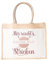 LIEBTASTISCH Jutetasche Shopper bedruckt mit spruch Mir reichts, ich gehe jetzt stricken - Einkaufstasche stilvoll & praktisch - Jutebeutel - Geschenkidee (S (26x22x14 cm))