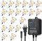 SMY Lighting 20er Dimmbare Terrassen Einbaustrahler Warmweiß, mit Timing und Fotozellensensor, 12V 0,6W Ø32mm LED Bodeneinbaustrahler Aussen für Terrasse Garten Holzbrücke Balkon Gehweg