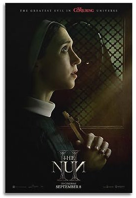 XIXIAOWU Poster The Nun II, Vintage-Kunst, Raumdekoration, ästhetische Schlafzimmerdekoration, Leinwandposter für Schlafzimmer, 30 x 45 cm, ungerahmter Stil