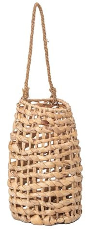 GYASVWU Handgewebte Wasserhyazinthe Gras Rattan Hängekorb Wandkorb mit Griff für Home Balkon Garten Farm Dekoration