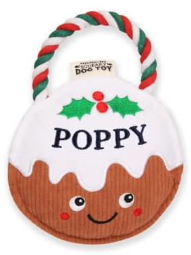 History & Heraldry Personalised Christmas Pudding Dog Toy (Poppy)
