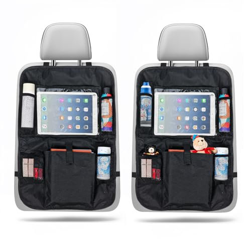 2 Juego de Organizadores para Coche - Organizador de Asiento de Coche, Material de Nailon, Impermeable y Resistente, con Gran Espacio de Almacenamiento, Apto para Asientos de Coche y Uso Doméstico