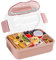 MEEYUU Bento Box 1350ML Adult Lunch Box, Containers for Adults Men Women with 5 Compartments, Lunchable Food Container with Utensils, 45 Oz, Microwave & Dishwasher Safe (Pink)