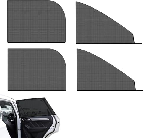 jiuqiwang 4 Stück Auto-Sonnenblenden für Fenster für Opel Corsa D 3-Door 2011-2014, Sonnenschutz Sonnenschutz für Vordere und Hintere Seitenfenster