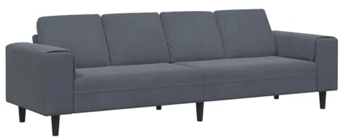 vidaXL Wohnzimmer Couch Dunkelgrau 250 x 77 x 76 cm