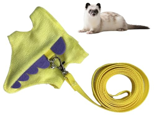 Hamster Harness Soft, Cute, Small Pets Clothes, Ferret Stuff Accessories | Adjustable Small Bunny Harness Leashes Set Kittens, Chinchilla for Outdoor Adventure, Photography, Party, Jogging