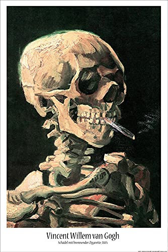 1art1 Vincent Van Gogh Poster Schädel Mit Brennender Zigarette, 1886 Plakat | Bild 91x61 cm
