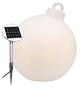 8 seasons design Shining Christmas Ball Solar LED Weihnachtskugel (33 cm, weiß) inkl. Solarmodul und LED-Leuchtmittel in warmweiß, als Weihnachts-Deko, Winter-Deko, für außen und innen