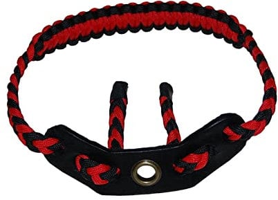 Sharplace Bogenschlinge Bogenschießen Handgelenkschlinge Einstellbare Geflochtene Bow Recurvebogen Compoundbogen Bogen-Stabilisator Handschlaufe Lederner Verbundbogen Handgelenk Riemen, Rot Schwarz