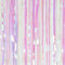 Rainbow Tinsel Foil Fringe Curtains Pink Metallic Tassel Curtain Party Streamers Backdrop for Graduation Birthday Wedding Disco Pastel Unicorn Mermaid Princess Party Decoration 3ft X 8ft