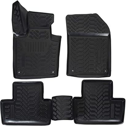 J&J AUTOMOTIVE | 3D Automatten Gummi Matten Gummifußmatten TPE Passend Für XC60 2, ab 2017, Schwarz, Anti-Rutsch, Allwetter, 4-Tlg, Hohes Rand