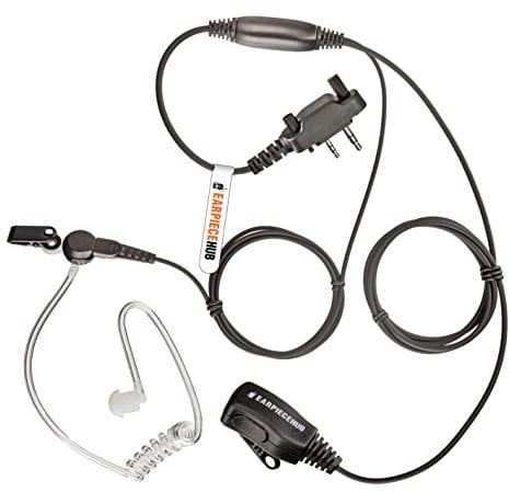 Covert Earpiece with PTT Microphone Compatible with ICOM Radio (2 Pin Screw-In) IC-F2000 IC-F1000 F11 F12 F14 F15 F21 F22 F24 F25 F31 F34GS F34GT F41 F44GS F44GT F4029 F4002 F4003