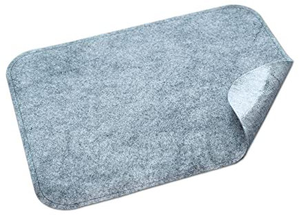 HomeProtect® | Schmutzfangmatte - Türmatte SUPERDÜNN 2 mm, Selbstklebende Fußmatte, Schuhmatte, Fußabstreifer, Türvorleger, Sauberlaufmatte, rutschsicher - waschbar - grau 60x98 cm