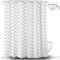 DeKeLaiFu Black and White Shower Curtain Cloth Fabric Geometric Chevron Design with Steel Hooks, Simple Modern Striped White Shower Curtains Bathroom Mould Proof Resistant Waterproof, 180x180 cm