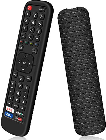 Funda de Silicona para Mando Hisense EN2X27HS EN2BI27H EN2BO27H EN2A27 Control Antideslizante Carcasa de Protector Compatible con Mando Smart TV Hisense (Negro)