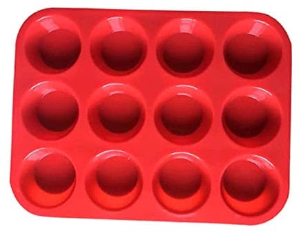 DmsGJyp Muffin Trays Silicone Muffin Cupcake Tin with 12 Muffin Cups Non Stick Cupcake Moulds for Baking Bakeware