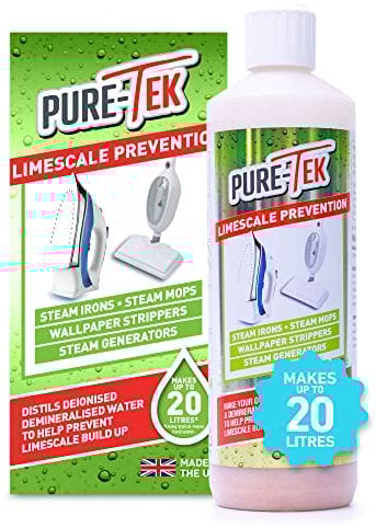 PURE-TEK Limescale Prevention - Limescale Preventer, Makes up to 20 Litre of Deionised & Demineralised Water, Ideal Water Softener for Domestic Steam Mops, Irons & Steam Appliances, Water Softeners