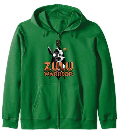 Zulu Krieger Schild Kostüm Speer Knobkerrie Südafrika Kapuzenjacke