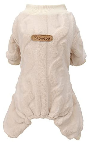 Izefia Hundepullover Hundekleidung Fleece Hundewollpullover Winter Warmes Sweatshirt 4-Bein Overall Pyjama Twist Print Pullover für Kleine Hunde Mittelgroße Hunde Katzen