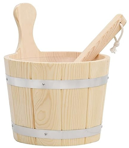 vidaXL Ensemble de Seau et louche pour Sauna Bois Massif de pin