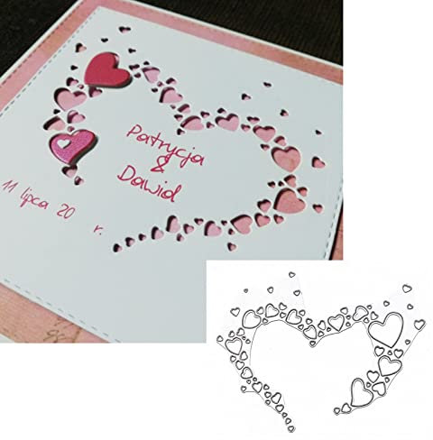 Hollow Hearts Metal Die Cuts,Love Heart Shape Strip Wedding Cutting Dies Stencils DIY Crafts Cards Cuts for DIY Embossing Card Making Photo Decorative Paper Dies Scrapbooking