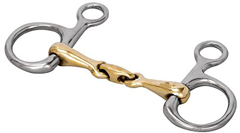 Start Wassertrensen Bauchertrense Bit Gebiss Doppelt gebrochen Edelstahl und Neusilber Baucher Gebiss, anatomisches Zaumzeug, doppelt gebrochenes Gebiss Pferd (Neusilber, 14,5)