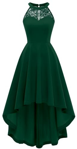 Bbonlinedress Robe Robe Patineuse Femme Chic et Elegant Longue de Cocktail Soirée Mariage Invité Bal de Promo Anniversaire Dark Green 3XL