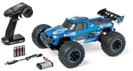 Carson 500404252 1:10 XS Stadium Fighter 100% RTR blau - Ferngesteuertes Auto, RC Buggy, inkl. Batterien und Fernsteuerung, Offroad Buggy