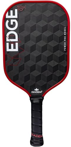 Diadem Edge 18K Power Pro - Pala termoformada para Pickleball aprobada por USAPA, Cara de Fibra de Carbono de 18 Quilates para Giro y Control, Paleta de Control de 16 mm