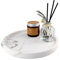 WORHE TP601 Plateau en marbre naturel pour salle de bain, petit plateau de maquillage rond pour bijoux, parfum, bougies, organisateur de rangement pour le plan de travail comme décoration de la maison