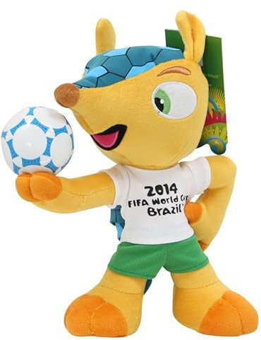 Promo-Dis Fuleco - 25 cm - Balle sur la main - Mascotte en peluche de la Coupe du monde de football 2014 au Brésil