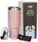 Thermal Coffee Cup Travel Mug, 30oz, Insulated Tumbler with Lid and Straw, Stainless Steel Travel Cup, Reusable Travel Cup with Splash Proof Lid (Pink)