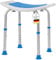 DIVID® Duschhocker Weiß/Blau DH 002 S, Rutschfester Duschsitz, Rechteckig, Badesitz, Badesitz, Duschhilfe, Höhenverstellbar, Anti-Rutsch Duschstuhl