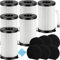 EATBALE Filtres HEPA de remplacement pour MOOSOO D600 D601 pour iwoly V600 Aspirateur filaire pour Goodmans 356277 pour Cecotec Conga pour Thunderbrush 520/550/560 (6 Filtres HEPA + 6 Éponge)